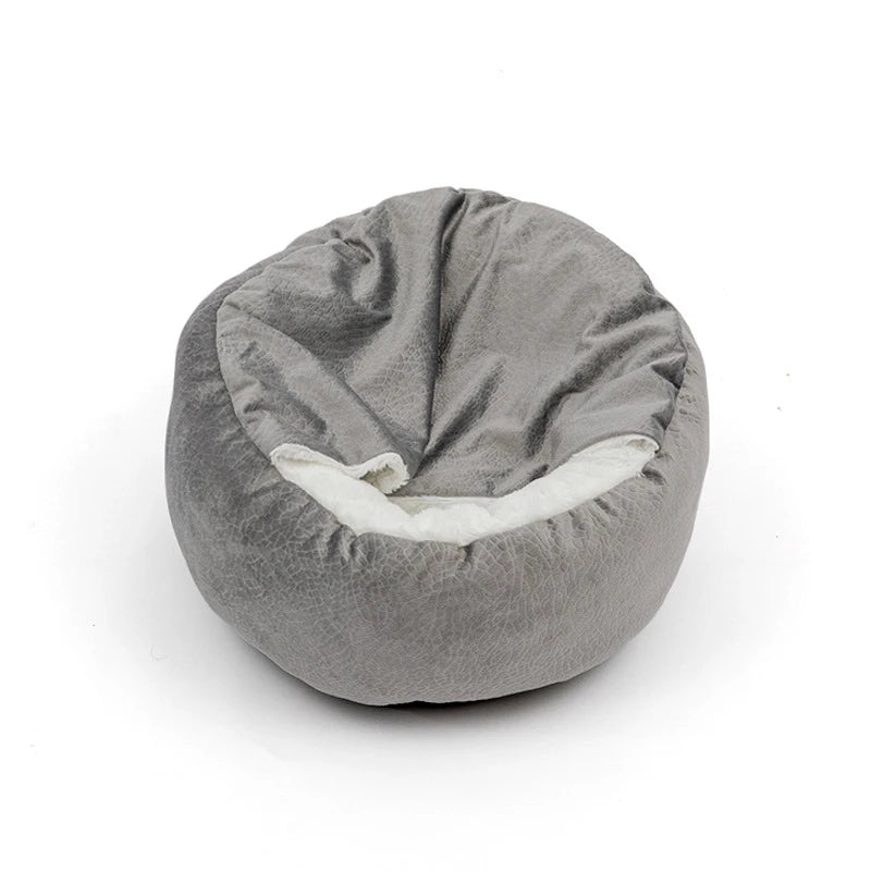 Lit orthopédique Benepaw avec couverture à capuche pour chien et chat — chaud, imperméable et lavable