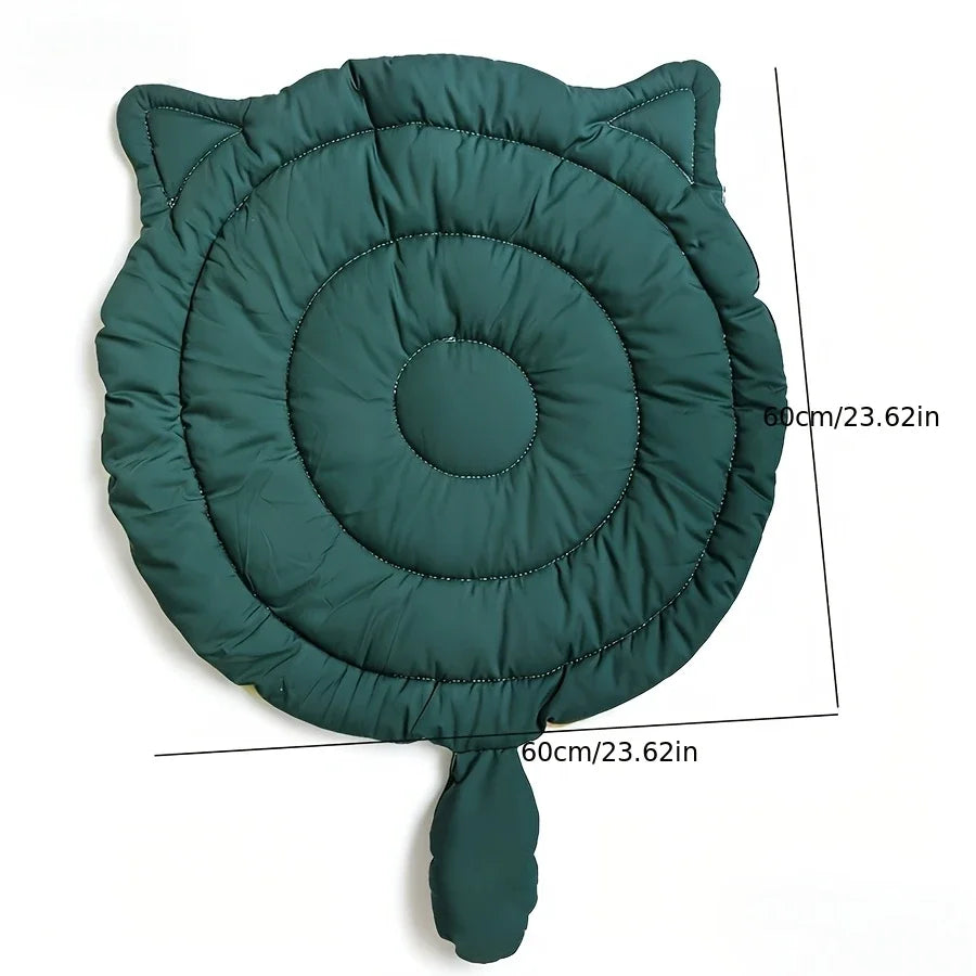 Cute Plush Cushion Cat Bed 1pcCat Shaped Pet Bed Mat Soft Breathable Washable Sleeping Pad for Cats Dogs All Season Use