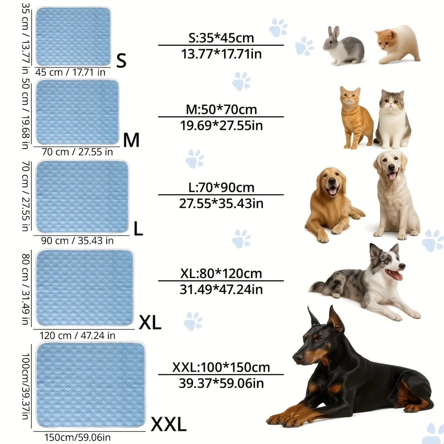 Tapis rafraîchissant lavable en soie de glace pour chien et chat — couverture respirante été