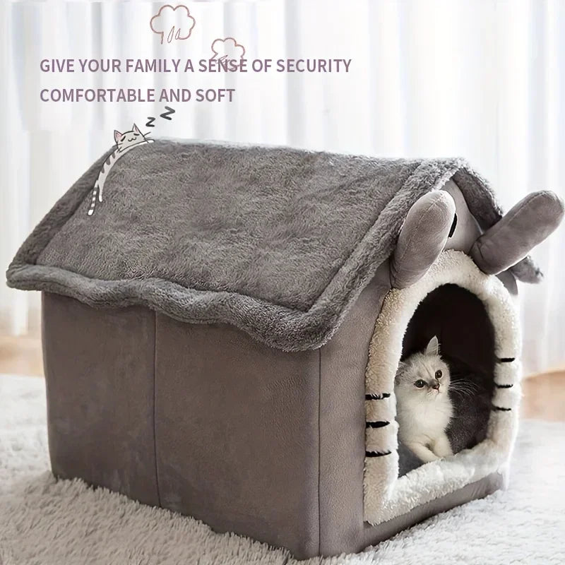 New Foldable Pet House Removable Washable Cat House Puppy Cave Sofa Pet Bed House for Extra Small Dogs and Small and Medium Cats