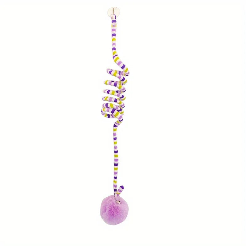Interactive Cat Hanging Simulation Cat Funny Self-play Interactive Toy for Kitten Playing Teaser Wand with Bell