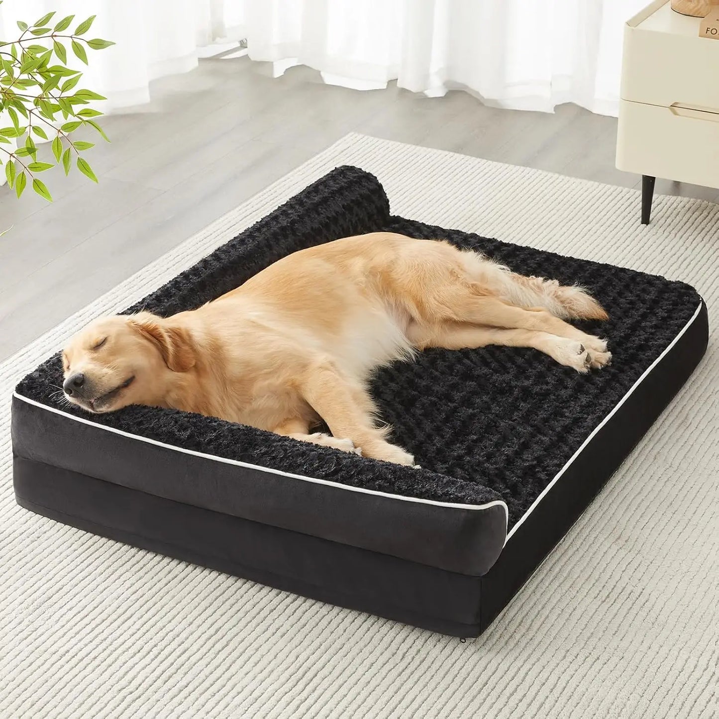 Lit orthopédique pour grands chiens — style canapé imperméable avec housse lavable et base antidérapante
