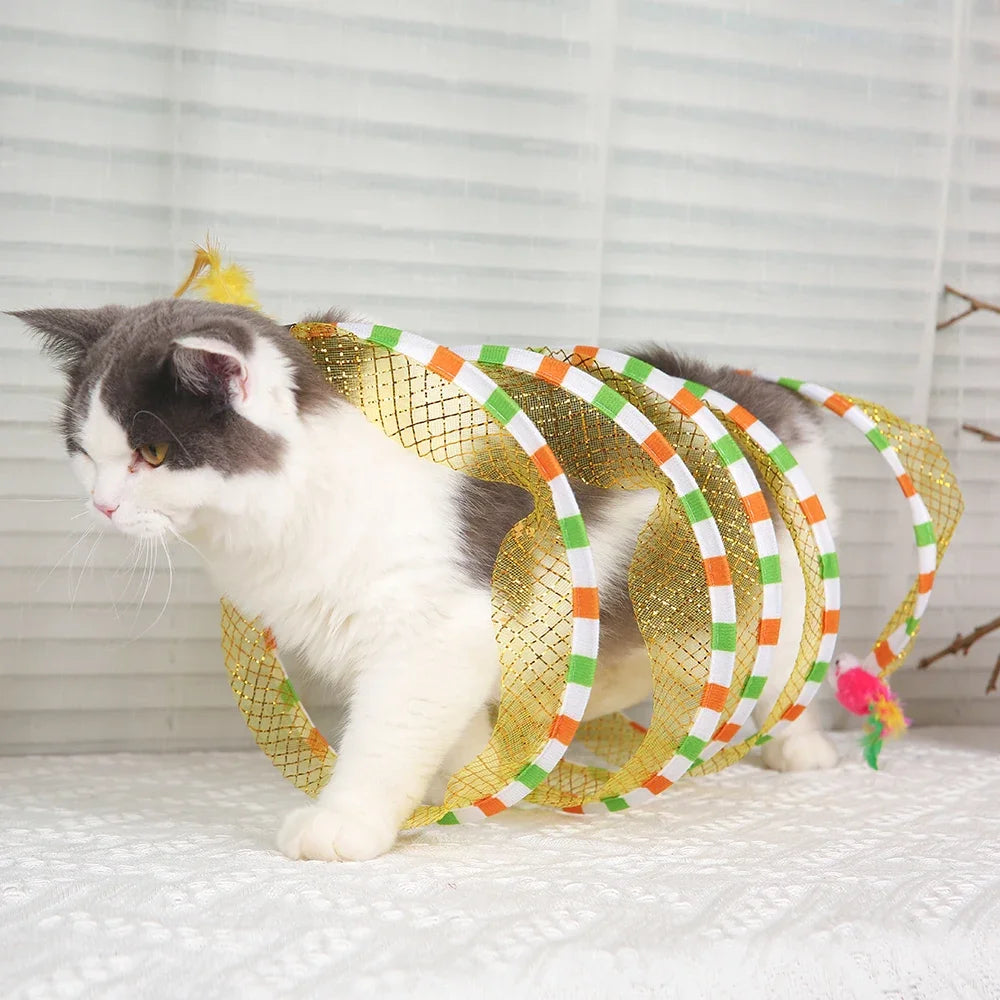 Cat Tunnel Cat Teaser Cat S Tunnel Foldable Cat Tunnel Self Hi Cat Toy with Fake Mouse for Indoor Pet Supplies