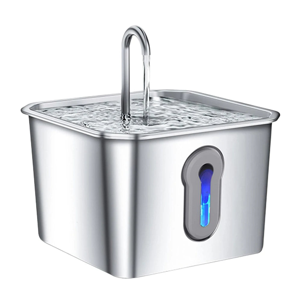 Stainless Steel Cat Water Fountain, 134oz/4L Automatic Pet Water Fountain With Ultra-Quiet Pump for Cats Dogs, Multiple Pets
