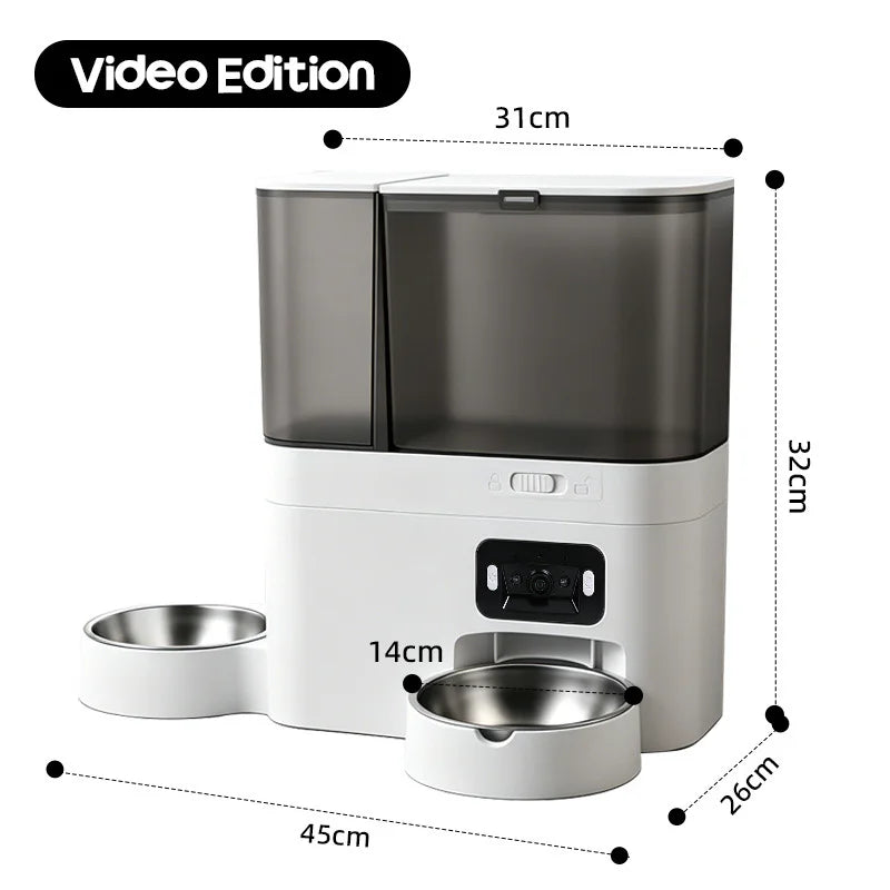 Automatic Camera Automatic Pet Feeder Water Fountain WIFI APP Video Smart Dog 5L Food Dispenser 3L Gravity Water Drinker Bowl