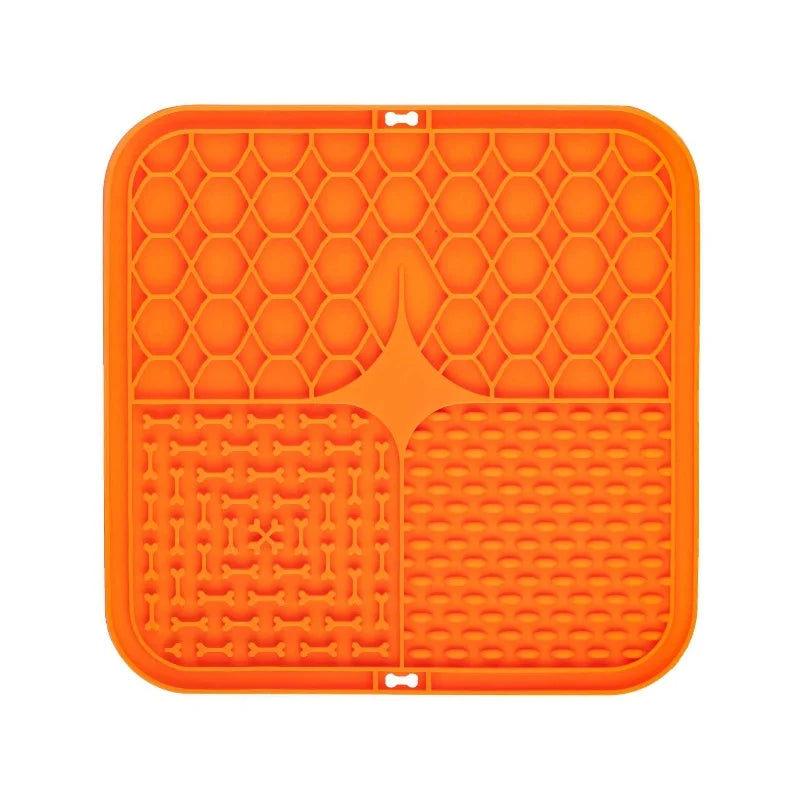 Tapis à lécher en silicone pour chien – Alimentation lente, distraction bain, ventouse