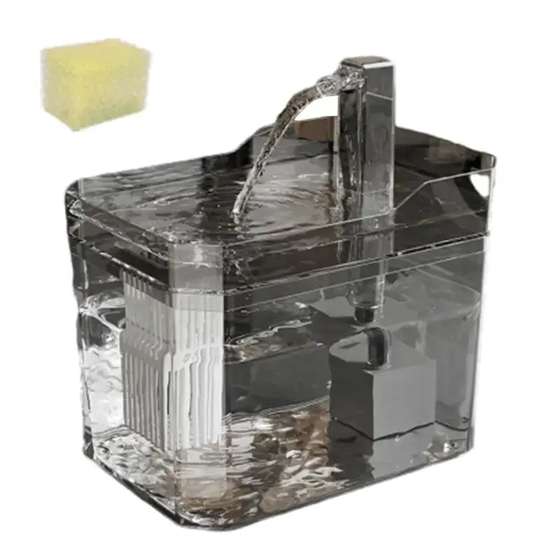 Cat Water Fountain with Auto Filter, Transparent, Anti-Dry Burning, Recirculating Dispenser Includes Pump for Cats