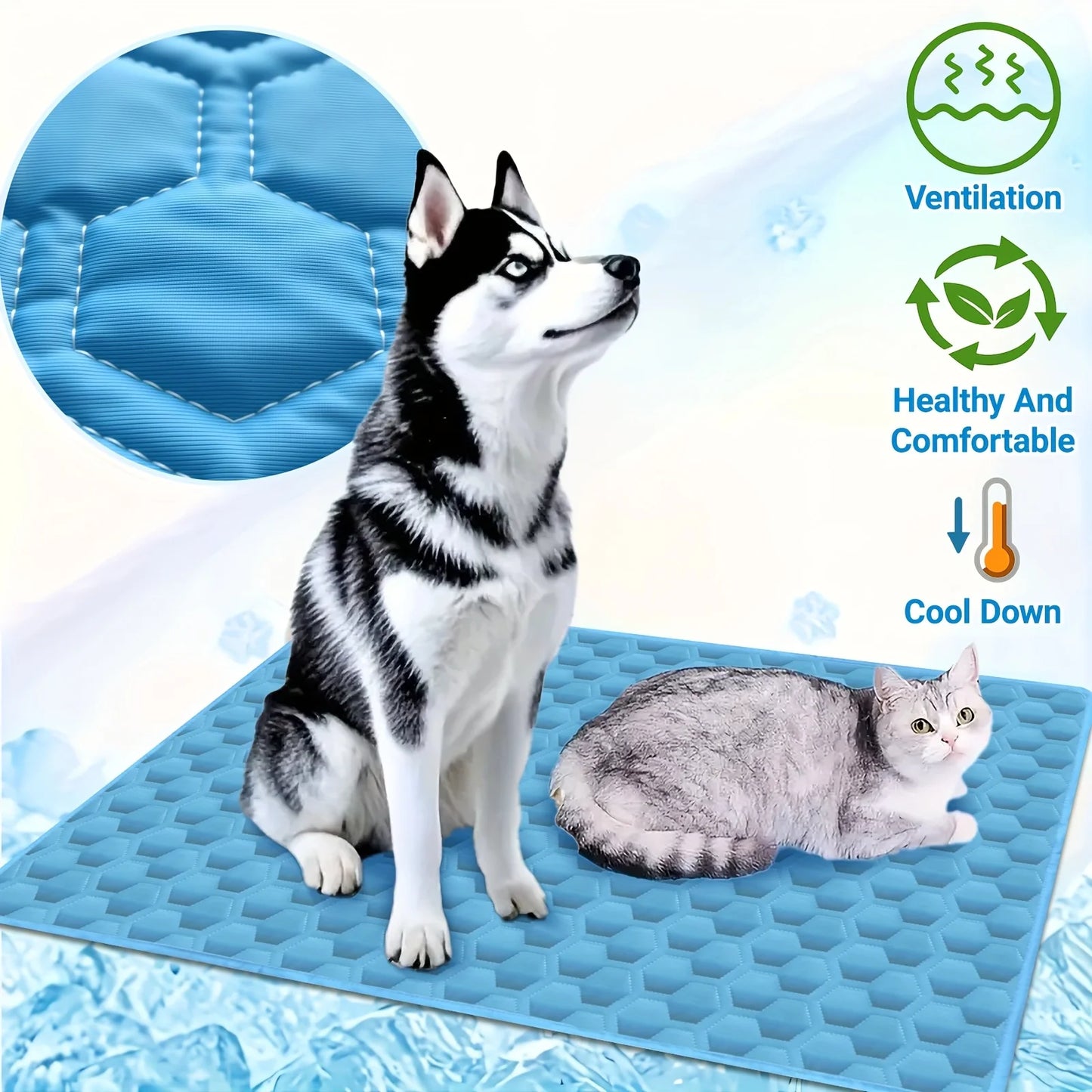 Dog Cooling Mat Summer Washable Portable Pet Cooling Pad for Dogs Cat Ice Silk Blanket Sofa Breathable Sleeping Mat