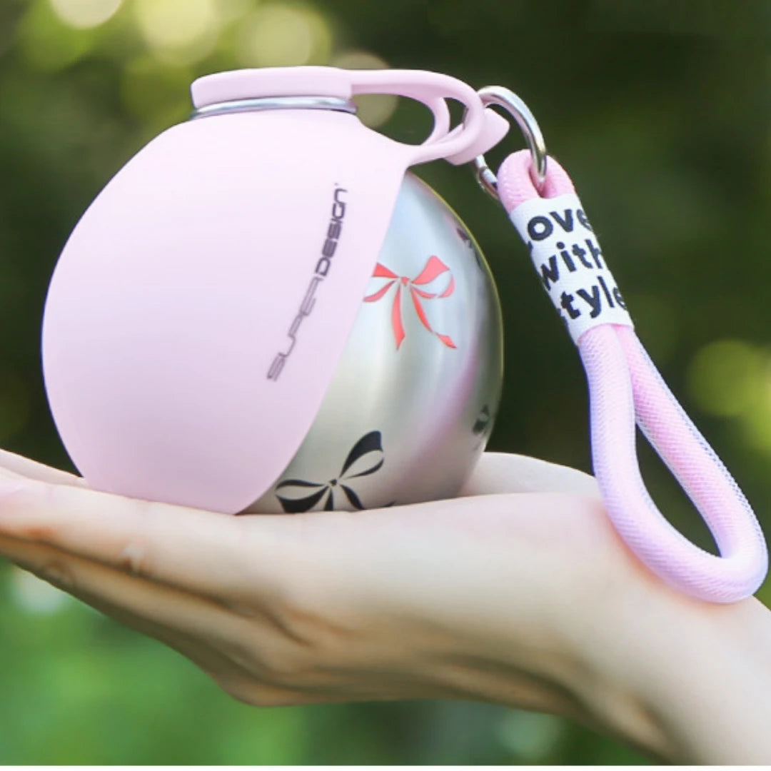 Gourde 2 en 1 portable pour petits chiens — acier inoxydable, sans fuite et compacte