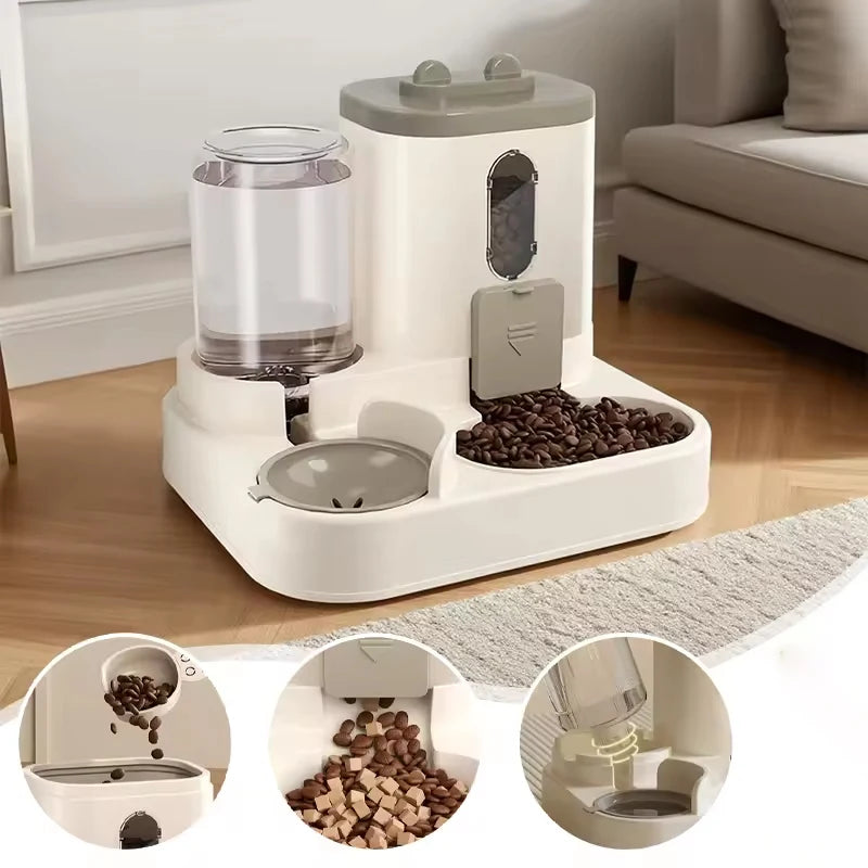 Pet Large-Capacity Integrated Feeder Automatic Water Dispenser Cat Food Bowl Dog Feeding Bowl Cat Bowl Dog Bowl Pet Supplies