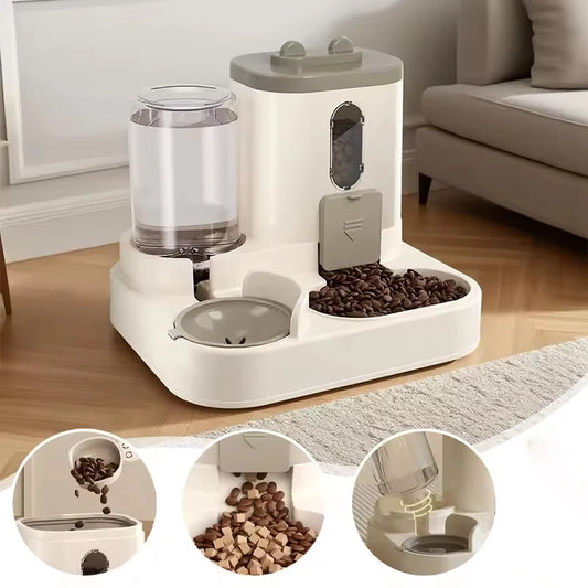 Pet Large-Capacity Integrated Feeder Automatic Water Dispenser Cat Food Bowl Dog Feeding Bowl Cat Bowl Dog Bowl Pet Supplies