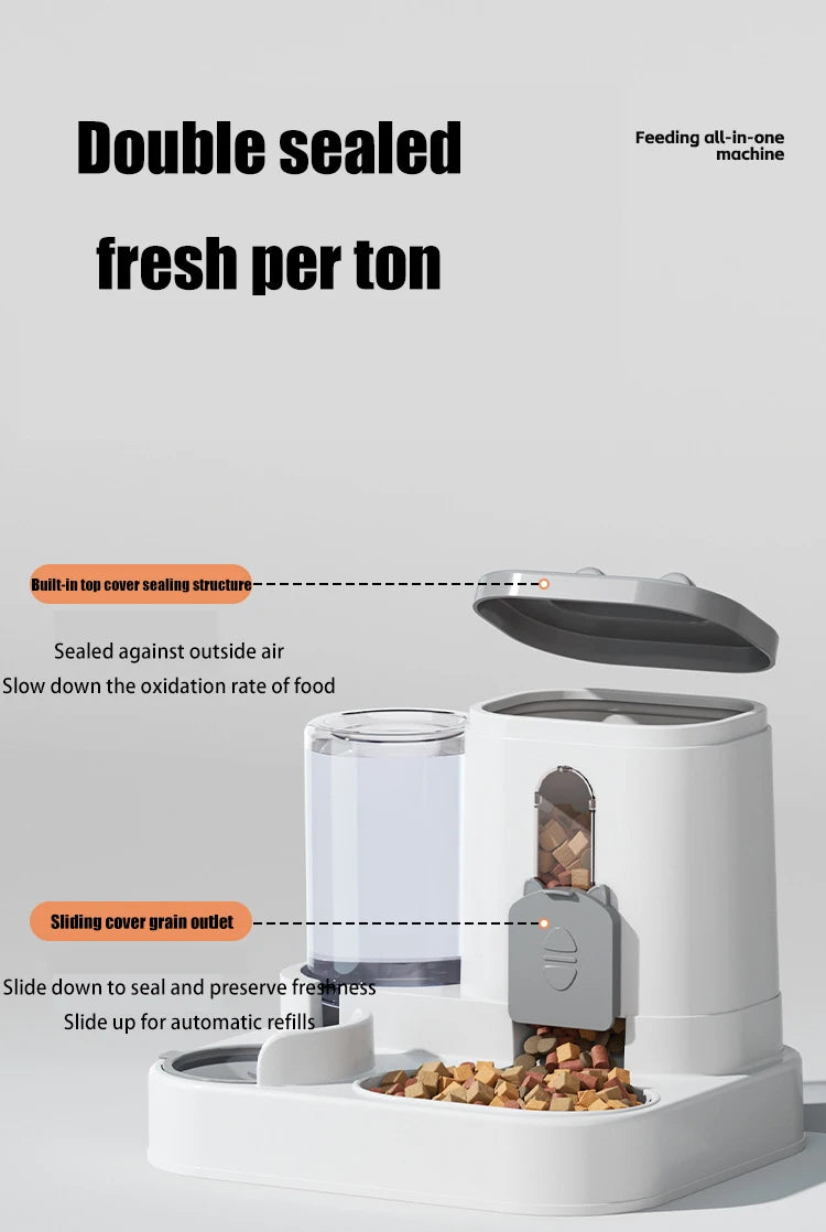 Pet Large-Capacity Integrated Feeder Automatic Water Dispenser Cat Food Bowl Dog Feeding Bowl Cat Bowl Dog Bowl Pet Supplies
