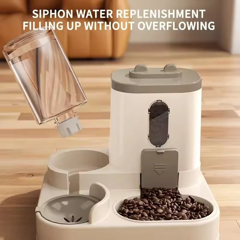 Pet Large-Capacity Integrated Feeder Automatic Water Dispenser Cat Food Bowl Dog Feeding Bowl Cat Bowl Dog Bowl Pet Supplies