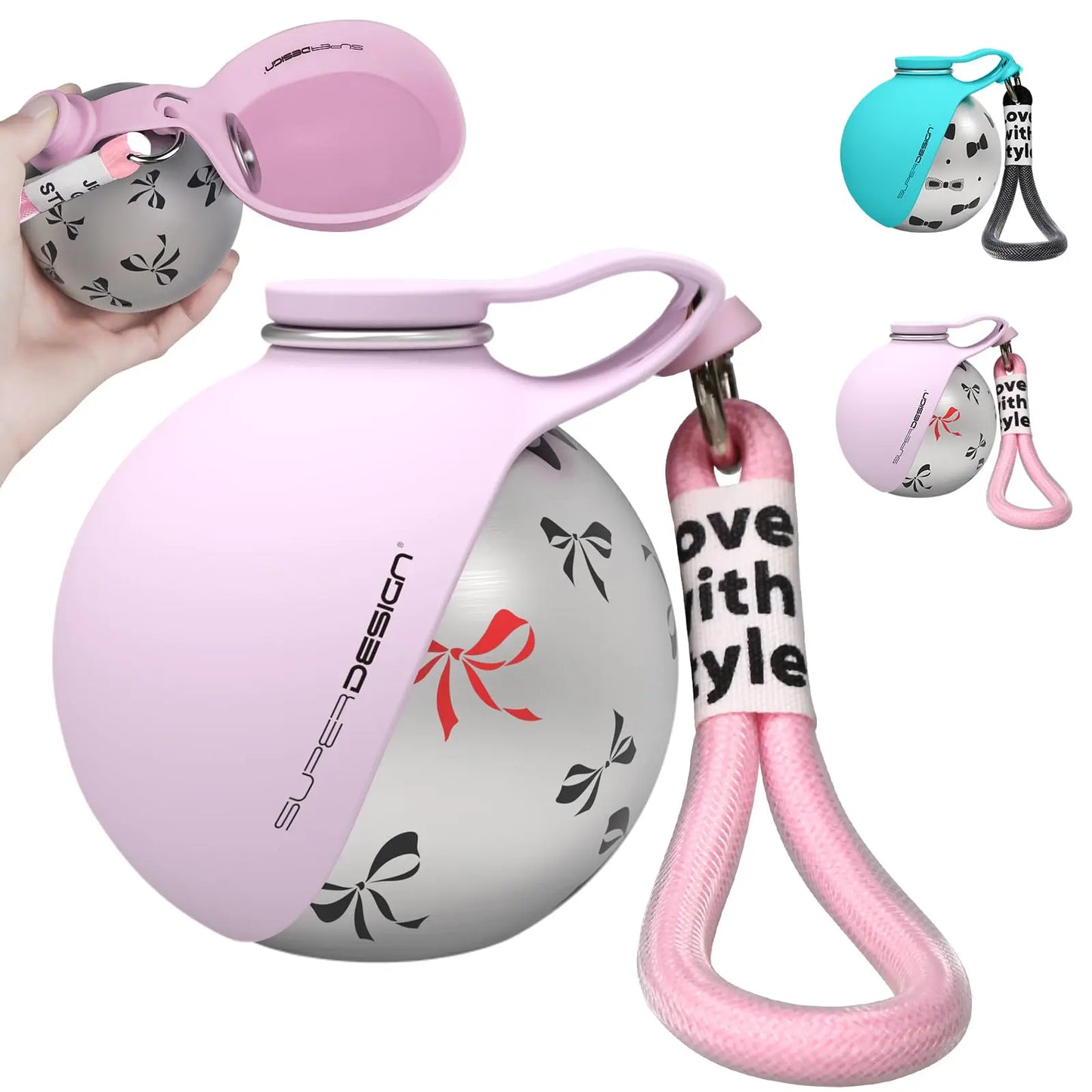 Gourde 2 en 1 portable pour petits chiens — acier inoxydable, sans fuite et compacte