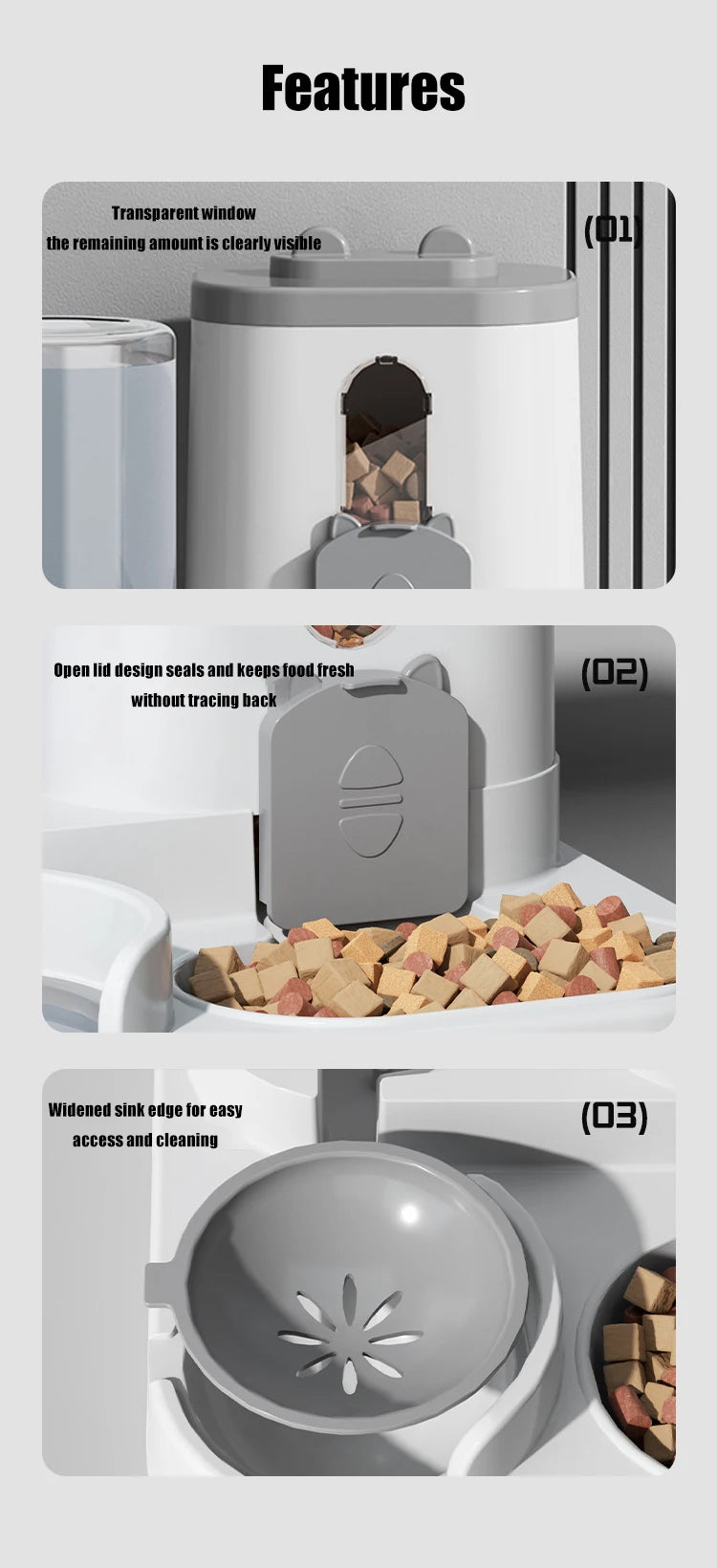 Pet Large-Capacity Integrated Feeder Automatic Water Dispenser Cat Food Bowl Dog Feeding Bowl Cat Bowl Dog Bowl Pet Supplies