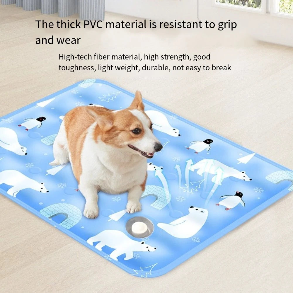 Pet Cooling Dog Mat for Cat Ice Gel Self Added Water Dog Cold Bed Mat Portable Durable Pet Ice Cushion For Small Big Dogs