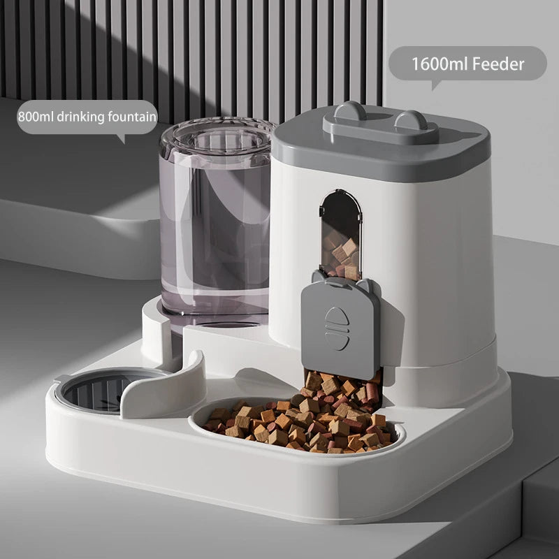 Pet Large-Capacity Integrated Feeder Automatic Water Dispenser Cat Food Bowl Dog Feeding Bowl Cat Bowl Dog Bowl Pet Supplies