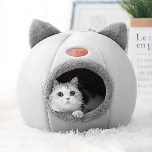 Lit grotte tente cosy pour chat — nid cave chaud pour l'hiver et petit chien