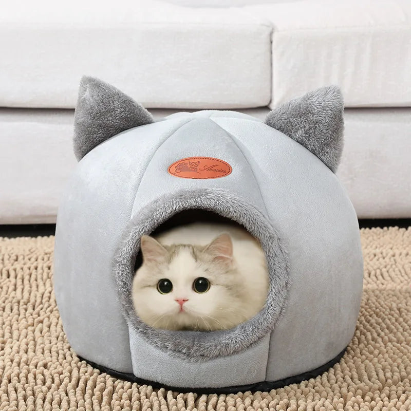 Lit grotte tente cosy pour chat — nid cave chaud pour l'hiver et petit chien