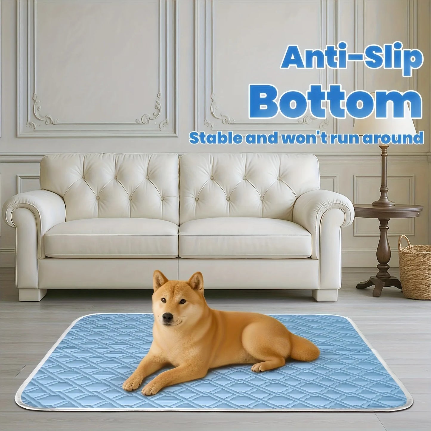 Tapis rafraîchissant lavable en soie de glace pour chien et chat — couverture respirante été