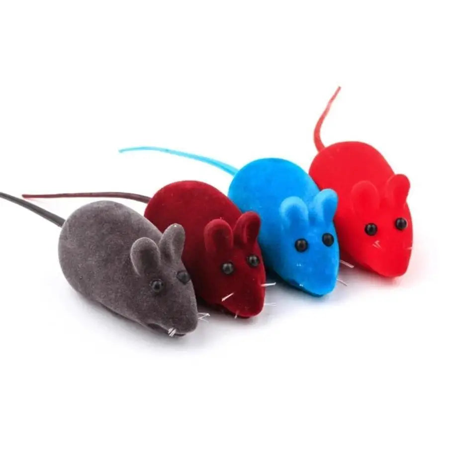 Interactive Cat Mouse Toy with Squeaky Sound, Simulation Rat Toy for Kittens Cats Pet Play Color Random