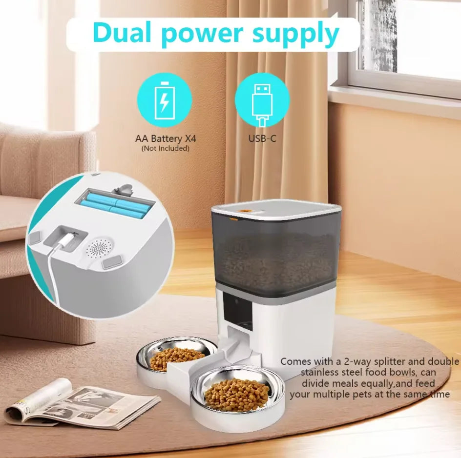 Double Meal Automatic Cat Feeder, Cat Feeder With Video, Tuya WIFI Automatic Dog Feeder, Programmable Pet Feeder, Multiple Models