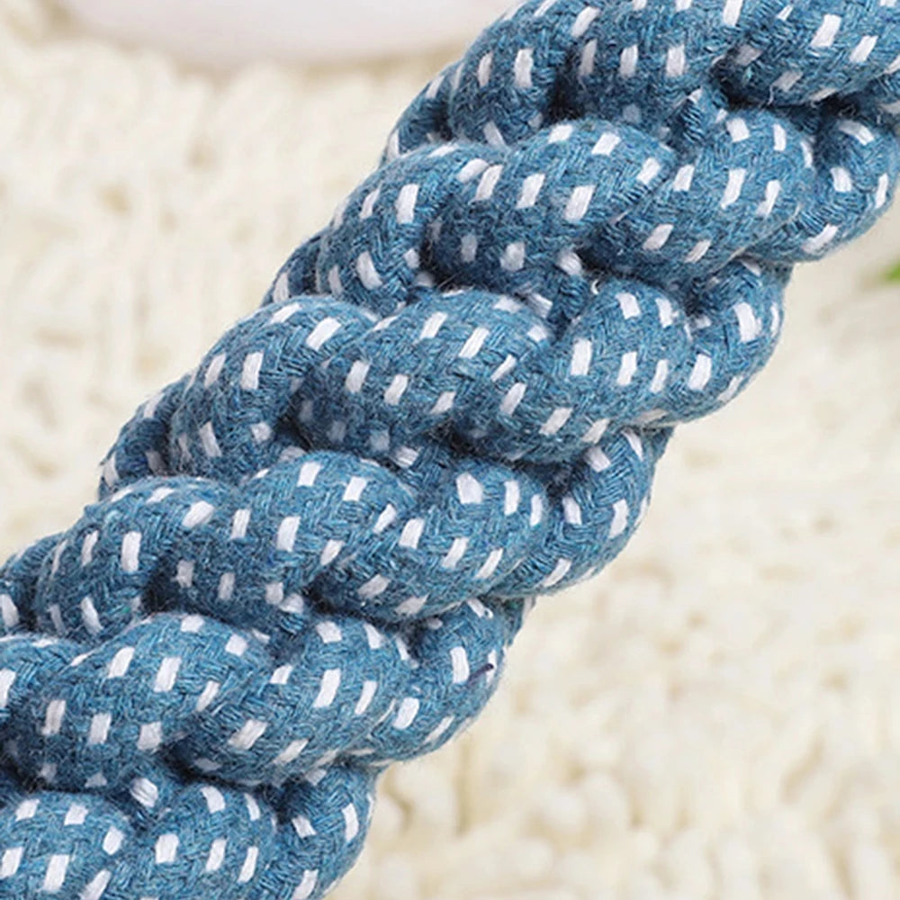 Double-Ring Cotton Blend Dog Rope Toy - Durable, Bite-Resistant & Interactive for Tug Play, Fit Medium to Large Dog Breeds
