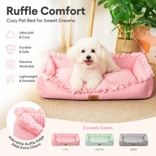 Lit canapé lavable doux pour petits et moyens chiens et chats — design mode intérieur et extérieur