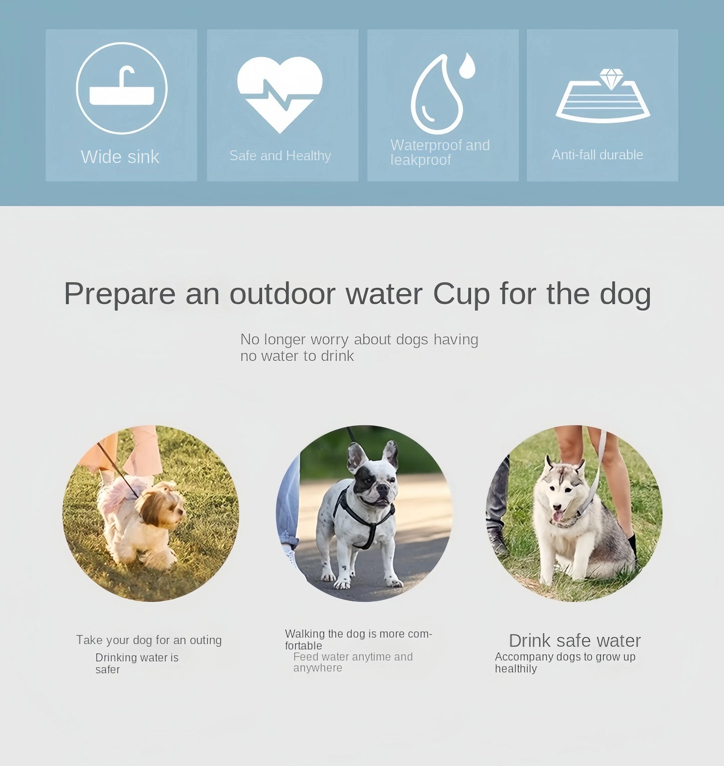 Portable Dog Cat Water Bottle with Storage Food and Water Container for Puppy Pets Dogs Feeder Bowl Outdoor Travel Pet Supplies