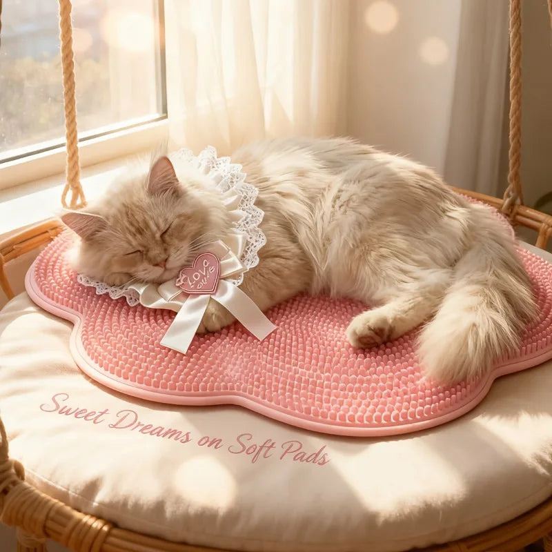 2-in-1 Cat Grooming Cushion Brush Bed Mat Pet Sleeping Mat Kitten Puppy Nest Pet Cushion Cat Accessories