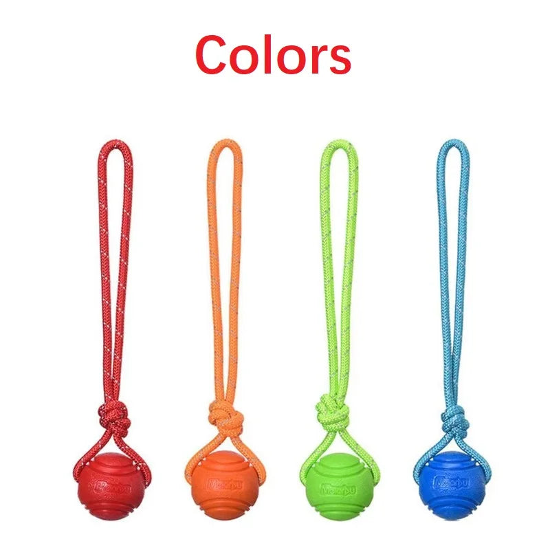 Dog Training Ball on Rope Cotton Nontoxic Durable Interactive Dog Toy for Small Large Dogs Tugging Throwing Catching Chewing
