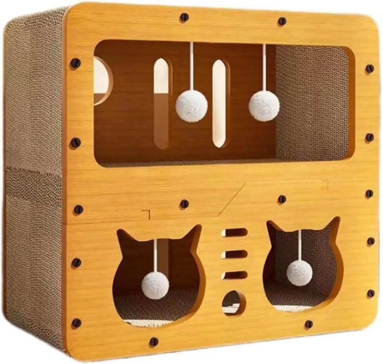 Maison grattoir 2 en 1 pour chat — lit et griffoir en carton écologique pour chats d'intérieur