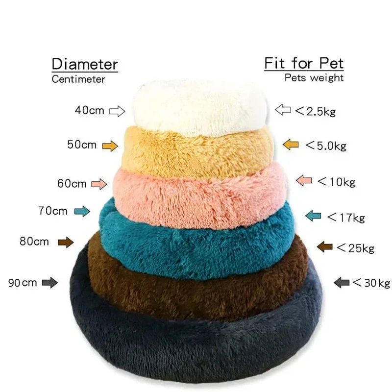 Lit donut super doux lavable pour chat et chien — confort hivernal optimal