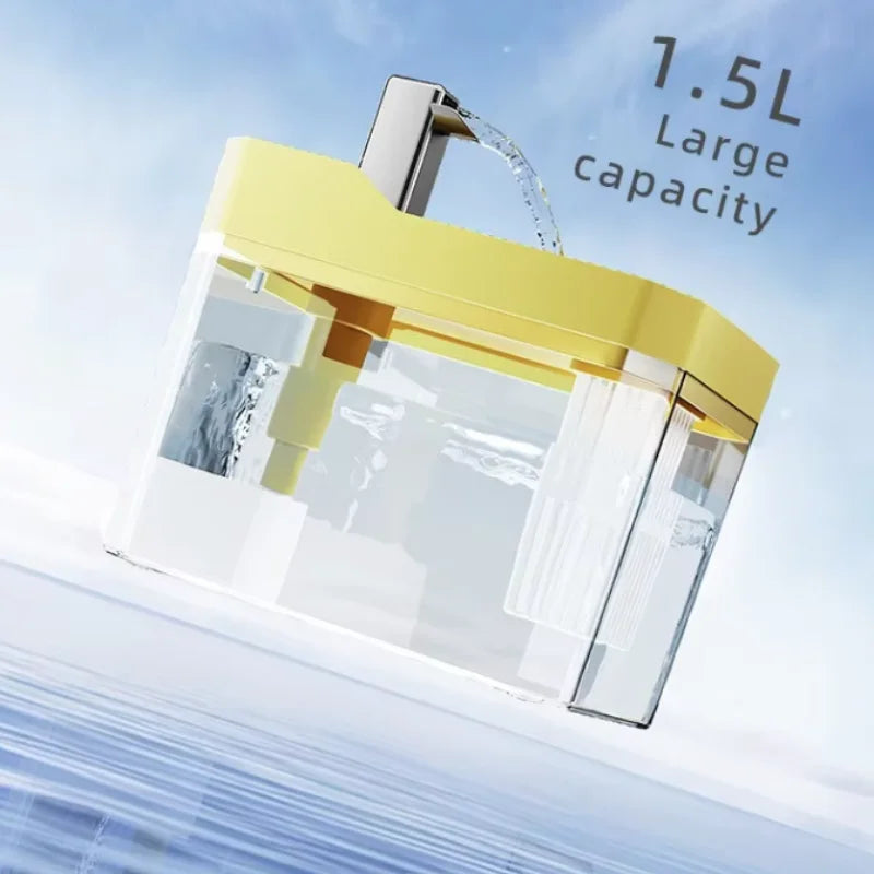 Fontaine à eau USB transparente anti-marche à sec pour chat – Filtre automatique