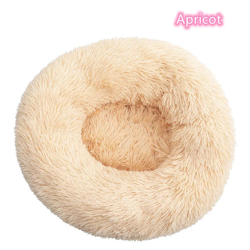 Lit donut super doux lavable pour chat et chien — confort hivernal optimal
