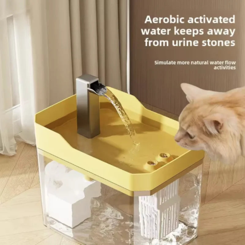 Fontaine à eau USB transparente anti-marche à sec pour chat – Filtre automatique