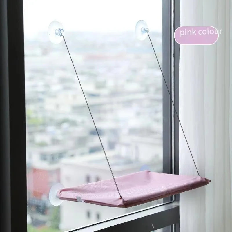Hamac de fenêtre pour chat — toutes saisons avec ventouses puissantes, installation facile