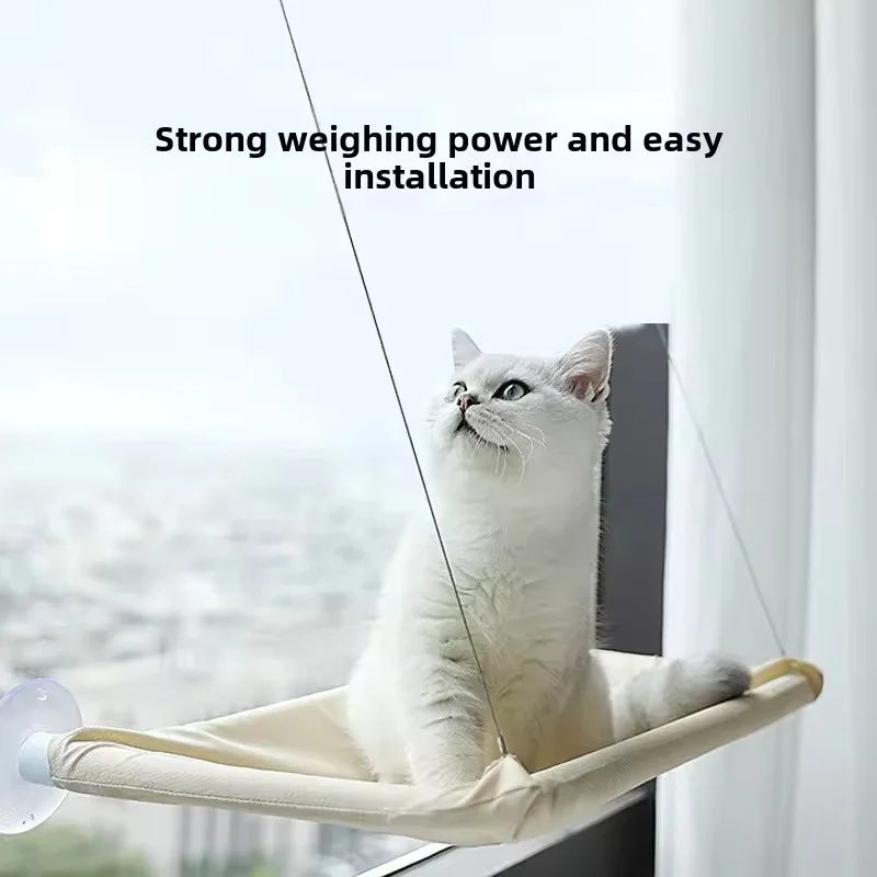 Hamac de fenêtre pour chat — toutes saisons avec ventouses puissantes, installation facile