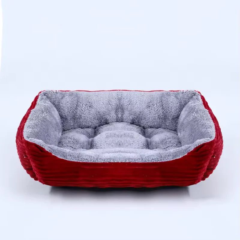 Lit canapé carré en peluche apaisant pour petits et moyens chiens et chats