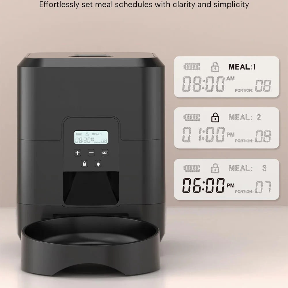 Distributeur intelligent automatique pour chats et chiens avec mangeoire lente et bol