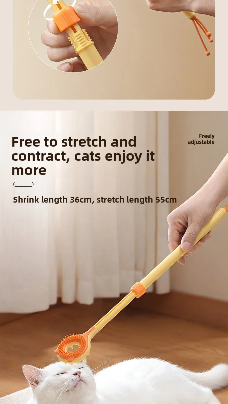 Interactive Cat Toy 2-in-1 Retractable Cat Teaser, Tickling & Massaging Toy for Kittens, Relieve Boredom, Pet Products