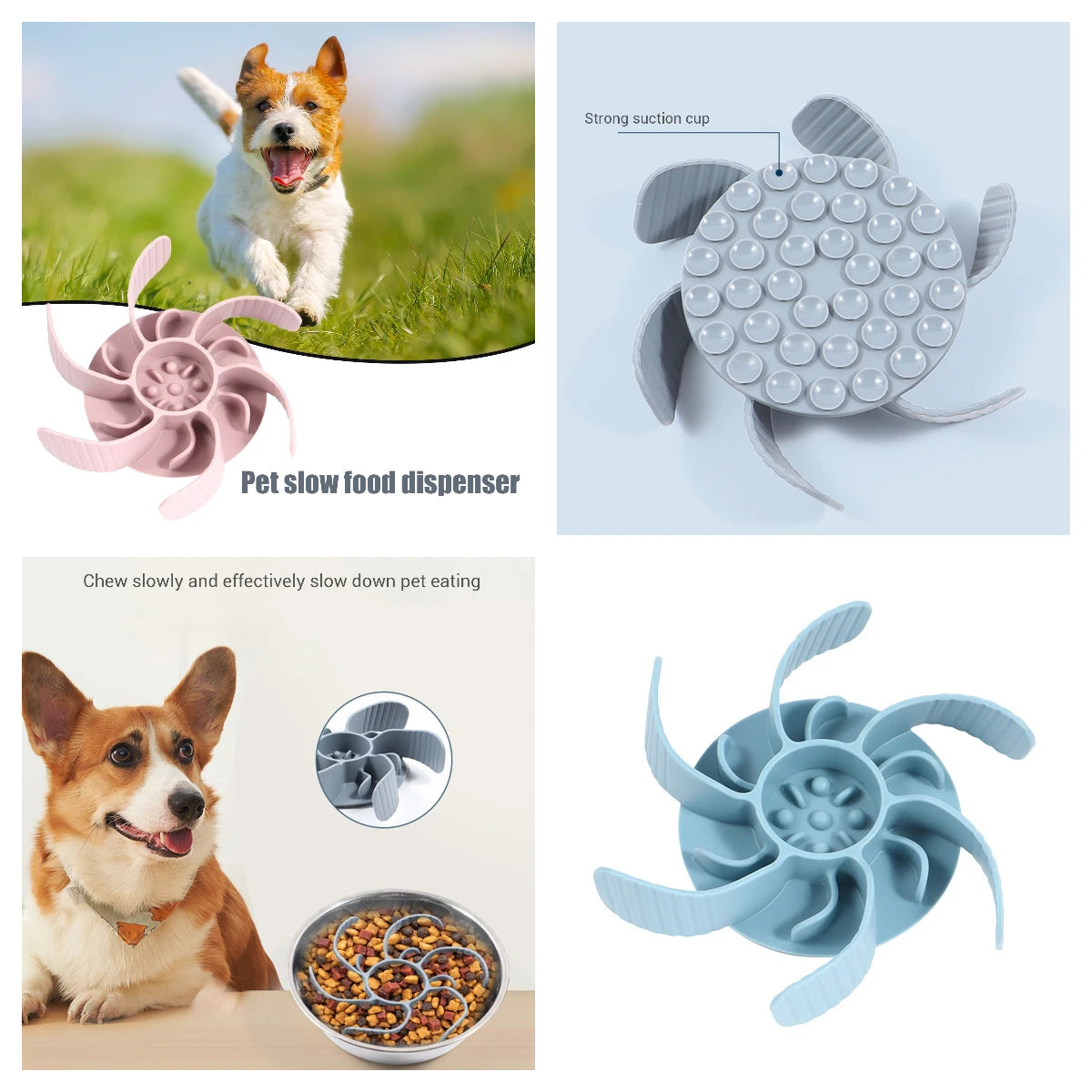 Dog bowl silicone anti-gulp insert – Secure suction cup
