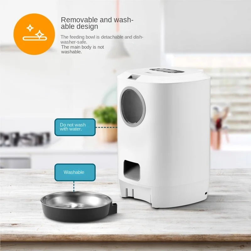 Distributeur intelligent grande capacité avec minuterie, portions programmées et enregistreur vocal