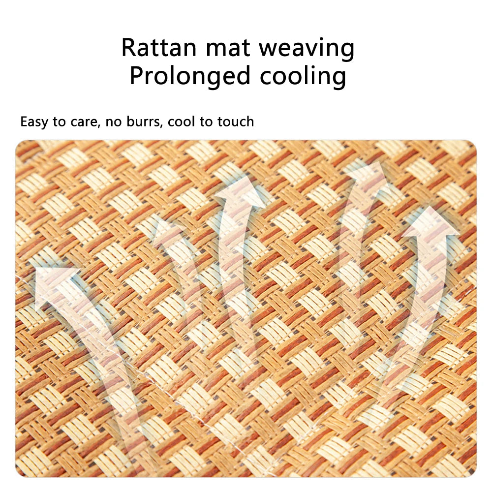 Tapis en rotin rafraîchissant pour chat et petit chien — coussin été antidérapant