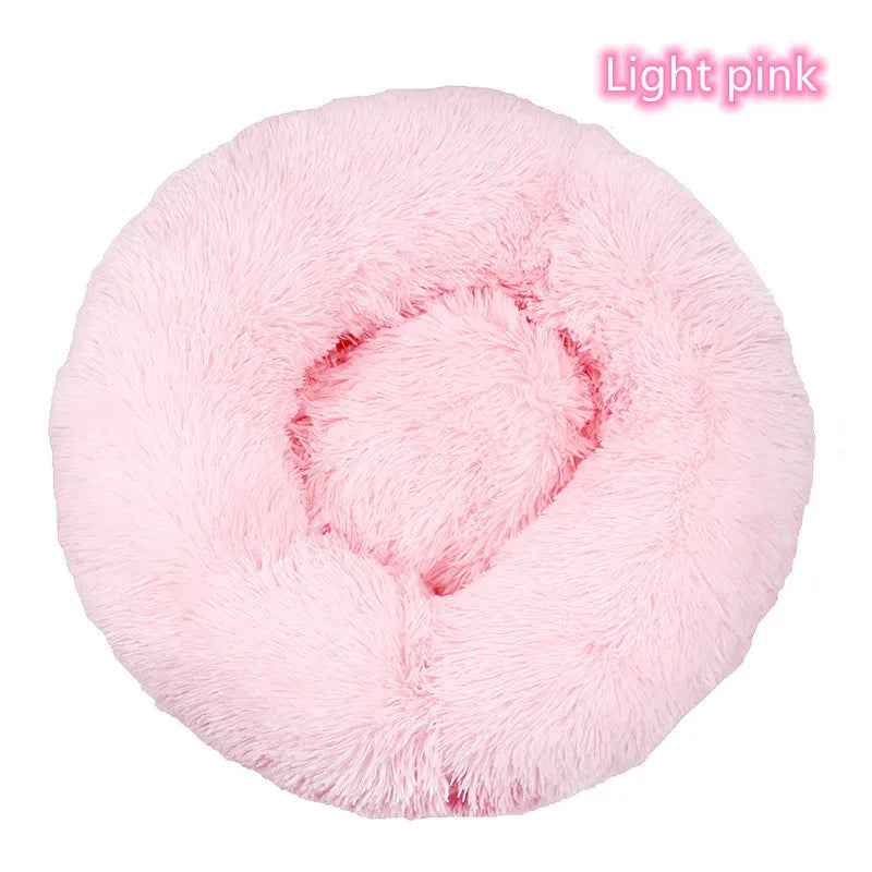 Lit donut super doux lavable pour chat et chien — confort hivernal optimal