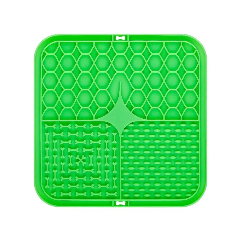 Tapis à lécher en silicone pour chien – Alimentation lente, distraction bain, ventouse