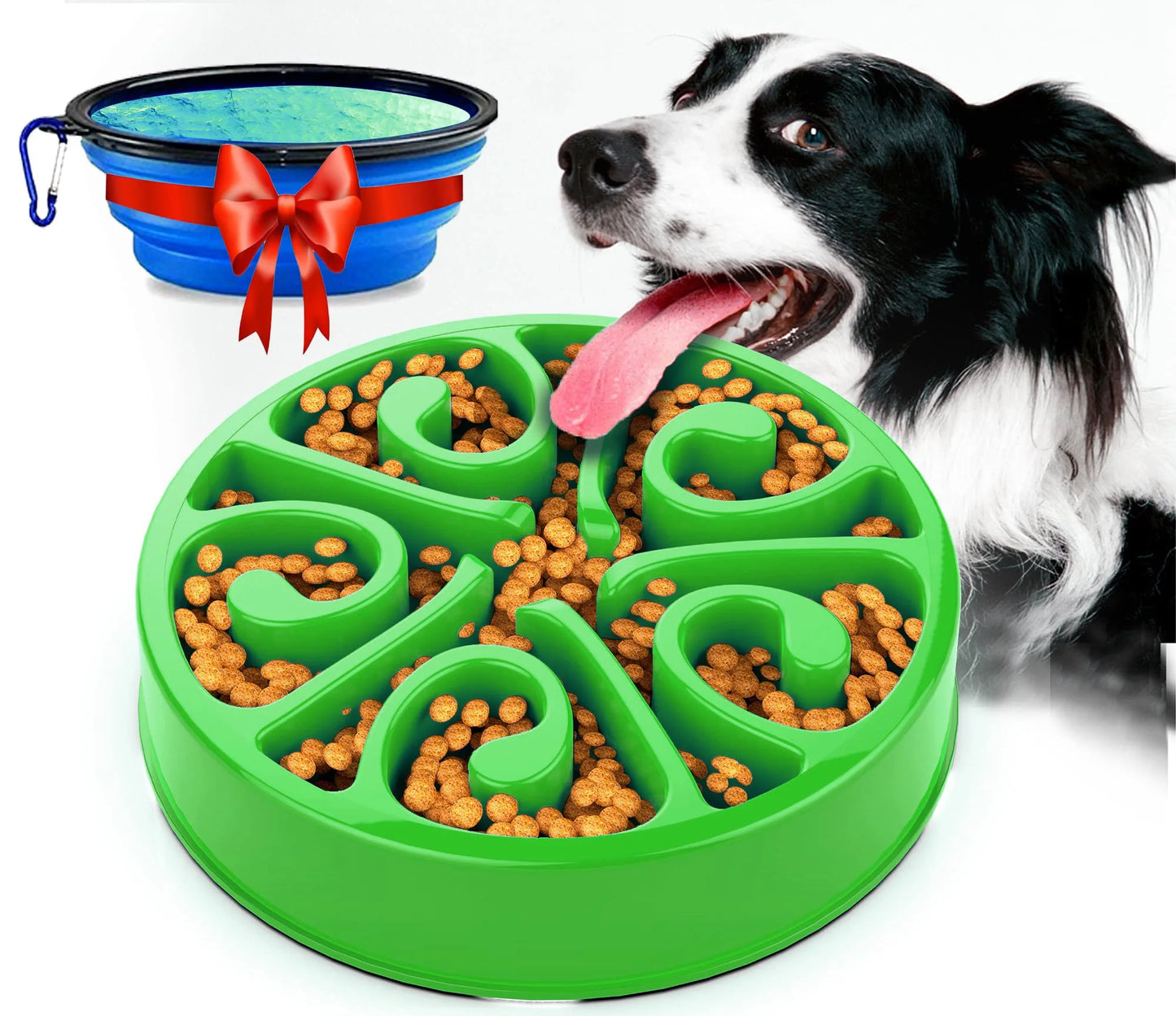 Gamelle anti-glouton pour chien – Antidérapante, grands et petits chiens
