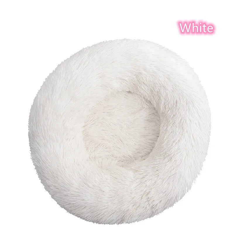 Lit donut super doux lavable pour chat et chien — confort hivernal optimal