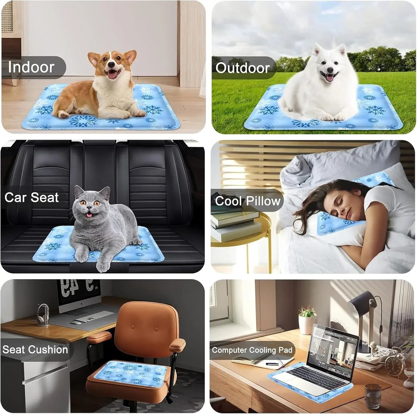 Tapis rafraîchissant réutilisable pour chien et chat — couverture glace durable canapé été