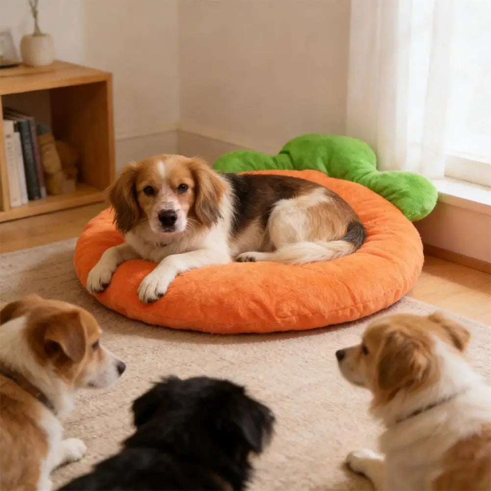 Washable Pet Bed Mat, Washable Cat Cushion, Soft Warm Carrot Shaped Cat Cushion with High Elastic for Small Medium Pets Sleeping